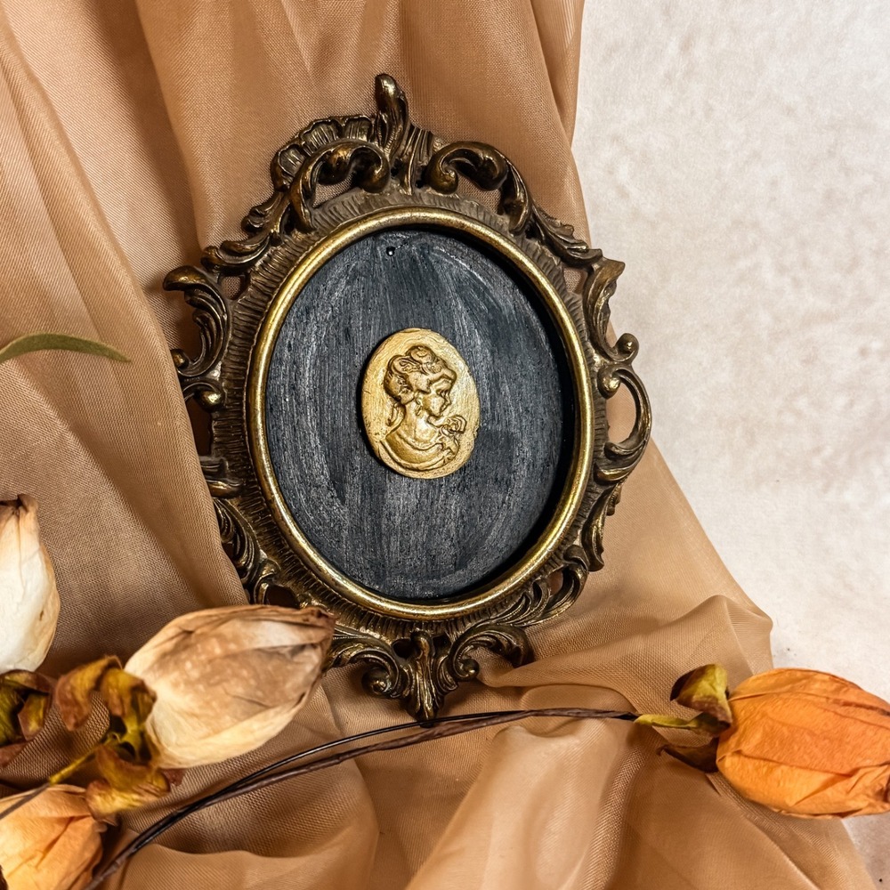 Gold Cameo in a Brass Frame